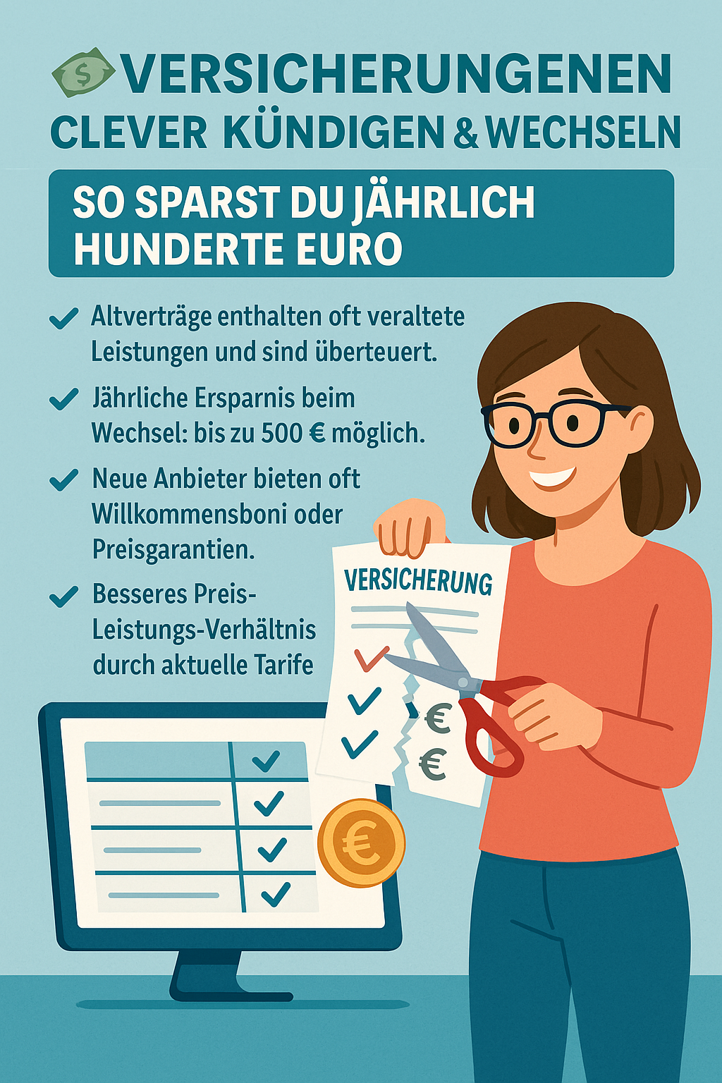 Versicherungen kündigen und wechseln – clever vergleichen und sparen