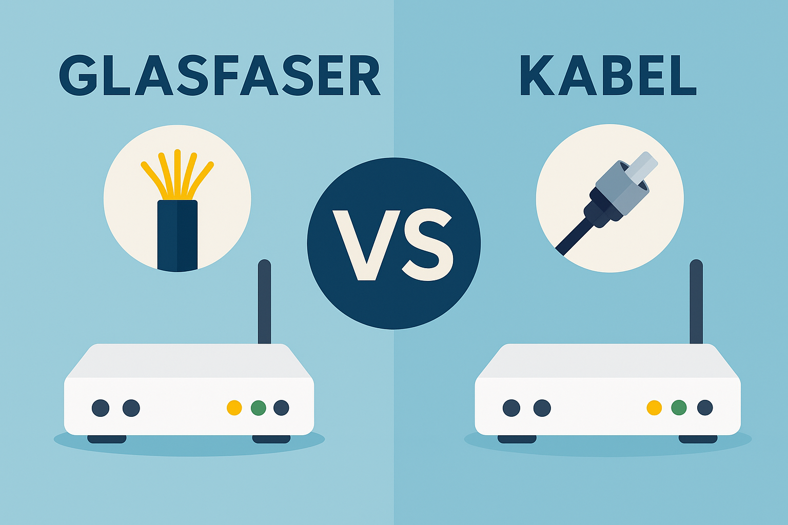 Internet über Glasfaser vs. Kabel Vergleich